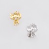 MULTI CZ CARTOON CAT PUSHIN (THREADLESS) 316L SURGICAL STEEL LABRET SET